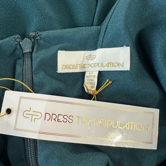 DRESS THE POPULATION Louisa Flutter-Sleeve Midi Dress Womens XS Party Dressy NWT - Picture 4 of 14